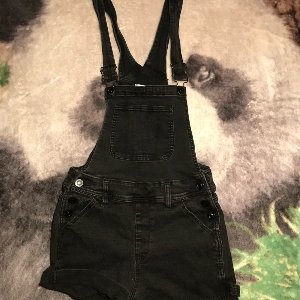 Black Denim Overalls